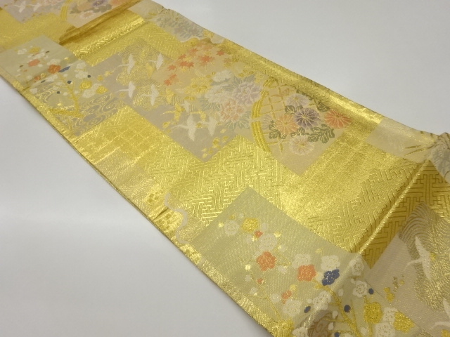JAPANESE FUKURO OBI / SAGANISHIKI / WOVEN FLOWERS